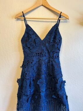 Lovers + Friends Bellini Mini Dress - Navy Blue Lace